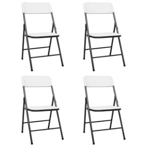 Folding Garden Chairs 4 pcs HDPE White