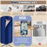 Electric Clothes Dryer, 900W Portable Drying Pod 2-Tier Heated Airer with Hot Air Circulation Holds 12kg for Quick-Dry Laundry & Delicate Clothing Image 5