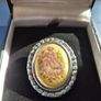 Vintage Victorian Lady in Garden Cross Stitch Brooch Image 2