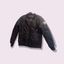 Women's black quilted short bomber jacket Image 10