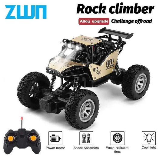 ZWN 4WD RC Car With Led Lights 2.4G Radio Remote Control Cars Buggy Off-Road Control Trucks Boys Toys for Children