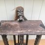 Hand Carved African Wood CD Holder Side Table Image 5