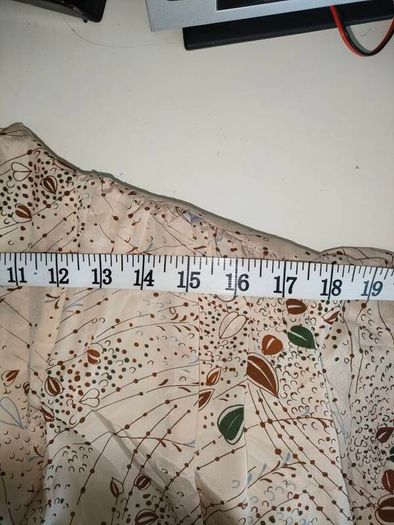 Vintage dress 1940s style beige with brown blue floral print size 12 14 Postage included