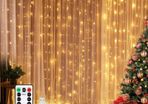 LED Curtain Lights, Window Curtain Fairy Twinkle Lights 3mx3m 300leds USB Operated 8 Modes Icicle LED String Lights with Remote & Timer for Indoor Xmas Party Home Garden Decoration (MULTIPLE COLOURS)