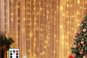 LED Curtain Lights, Window Curtain Fairy Twinkle Lights 3mx3m 300leds USB Operated 8 Modes Icicle LED String Lights with Remote &amp; Timer for Indoor Xmas Party Home Garden Decoration (MULTIPLE COLOURS)