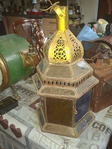 Vintage Large Moroccan, Moorish, or North African Hanging Lantern, Postage available or Collection