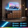 Chest of Drawers Bedroom, with LED Light trip with 10 Adjustable Colors and 2 USB and 2 AC Outlets Image 4