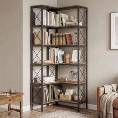 5-Tier L-Shaped Corner Bookshelf