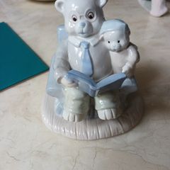 Teddy Bear  Daddy & Little  Teddy  Reading.  No Damage.