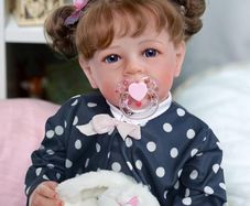 Reborn Dolls - 17-Inch Velvety-Smooth Skin Realistic-Newborn Baby Dolls Blue Eyes Girl Real Life Baby Dolls with Toy Accessories Gift Set