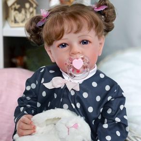 Reborn Dolls - 17-Inch Velvety-Smooth Skin Realistic-Newborn Baby Dolls Blue Eyes Girl Real Life Baby Dolls with Toy Accessories Gift Set