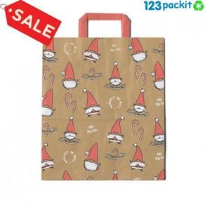Job lot 20 x Small Christmas carrier bags - festive gnome design / size