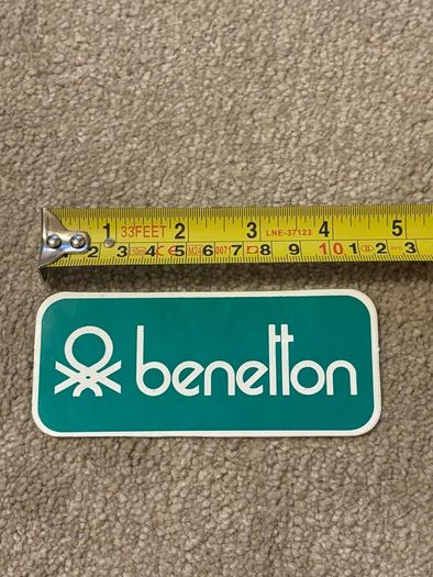 Vintage 1980s Benetton Green Global Fashion Brand Sticker