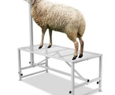 Goat & Sheep Stand, 51x23 inch Livestock Stand, Metal Livestock Milking and Shearing Stand 21" to 33" Adjustable Height,