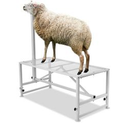 Goat & Sheep Stand, 51x23 inch Livestock Stand, Metal Livestock Milking and Shearing Stand 21" to 33" Adjustable Height,