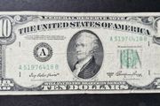 USA 1950-A TEN DOLLAR 10 Boston Massachusetts US Federal Reserve Hamilton Note