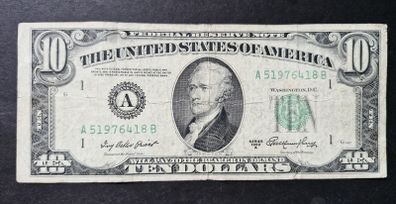 USA 1950-A TEN DOLLAR 10 Boston Massachusetts US Federal Reserve Hamilton Note