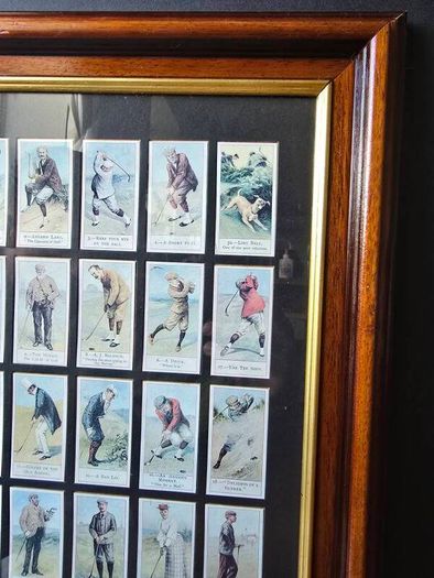 Framed Vintage Golf Cigarette Cards  Complete Collection 50 Cards