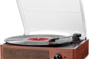 SPRING SALE | Bluetooth Record Player Belt-Driven 3-Speed Turntable, Vintage Vinyl Record Players Built-in Stereo Speakers, with Headphone Jack/Aux Input/RCA Line Out, Wooden