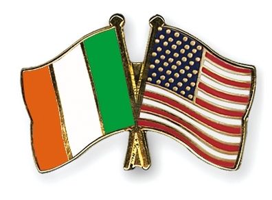 Ireland USA flag pin