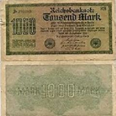 1923 German banknote 1000 Marks