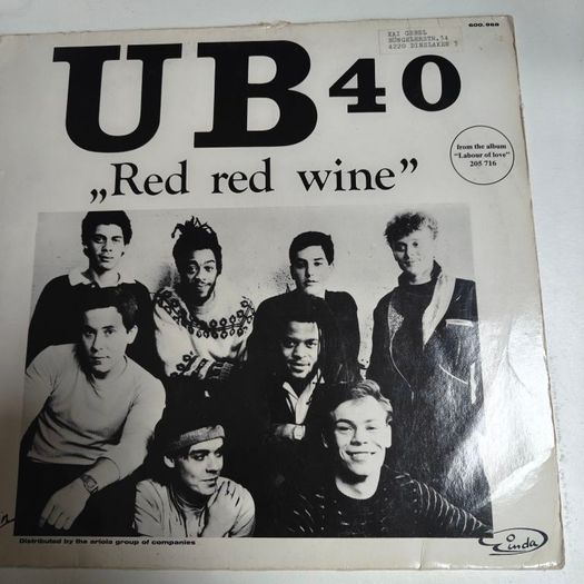 UB40, Red Red Wine 12" European copy, Virgin labels, Reggae