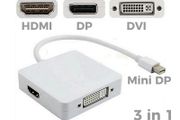 3in1 Mini DisplayPort DP to HDMI + DVI + DP Adapter For Apple Macbook Air Pro