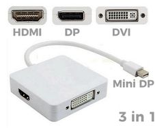 3in1 Mini DisplayPort DP to HDMI + DVI + DP Adapter For Apple Macbook Air Pro