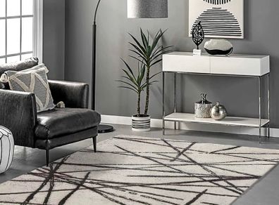 Rugs Living Room Large Modern Soft Area Rug Modern Simple Style Short Pile Beige pattern Carpet 80 x 120 cm (FREE POSTAGE)