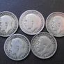 Great Britain George V. 5 Silver coins@3p (1920-1921) Image 2