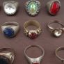 Lot of 15 Collectible Brass Rings Antique Style Mixed Stone Rings Image 8
