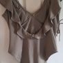 Karen Millen Khaki Ruffled Swimsuit Image 5