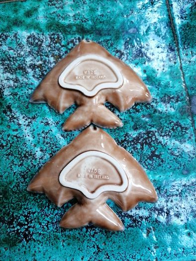 Vintage 2 Wade ceramic fish