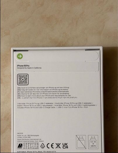 iPhone 18 Pro 1TB - Black