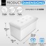 NEW SALE | 76 x 38 x 38 cm Faux Leather White Ottoman Foldable Storage Boxes Seat Foot Stool Storage Box with Lids for Kids Toys, Bedroom, Hallway, Living Room Image 5