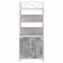 Bathroom Cabinet White and Grey 46x24x116 cm Paulownia Wood Image 3