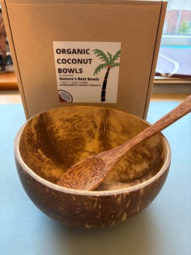 Coconut Bowl with Spoon - New Organic Reusable Kitchen Utensil