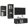 3 Piece TV Cabinet Set Grey Chipboard Image 3