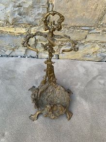 Antique Art Nouveau Brass Hunting Stand.