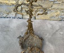 Antique Art Nouveau Brass Hunting Stand.