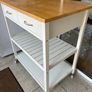 White wooden Kitchen island / utility trolley Image 7
