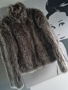 Warehouse High Neck Faux Fur with Pockets