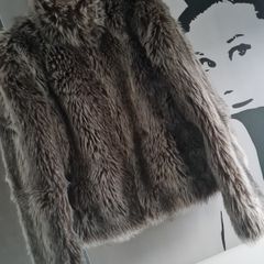 Warehouse High Neck Faux Fur with Pockets