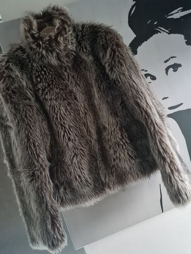 Warehouse High Neck Faux Fur with Pockets