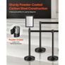Stanchion Post, 8 Pcs Crowd Control Barrier with 8 Retractable Belts & 2 Sign Holders, Carbon Steel Stanchion Post Queue with Sand Injection Hollow Base for Theater, Party, Wedding, Exhibition Image 6