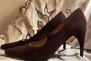 CHARLES JOURDAN  Brown Suede Leather Heels