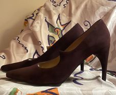 CHARLES JOURDAN  Brown Suede Leather Heels