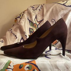 CHARLES JOURDAN  Brown Suede Leather Heels