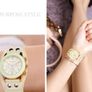 Readeel Luxury Women Watches, PU Leather strap, Beige and Coffee Image 4