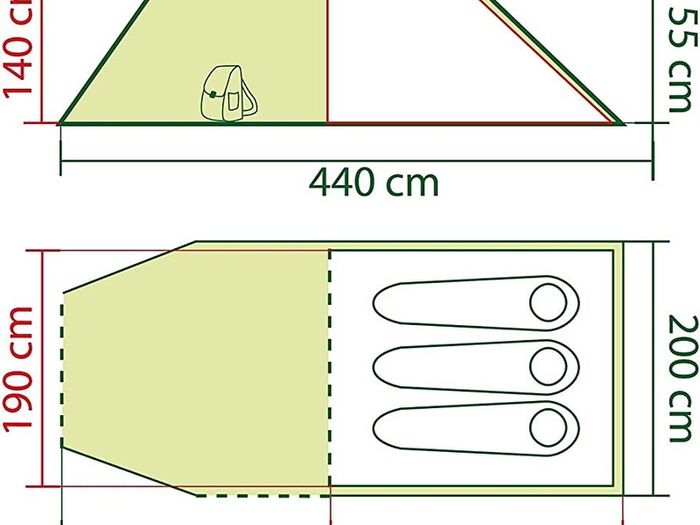 NEW SALE Coastline 3 Plus 3 Man Tent - Green/Grey